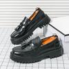 Men's foot cover big head leather shoes British style dress business casual shoes large size loafers fringed men's shoes