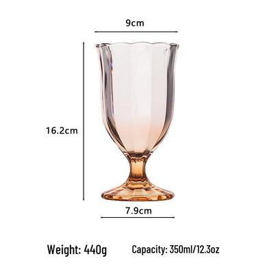 Zhishi Gradient Petal Design Stemmed Glass