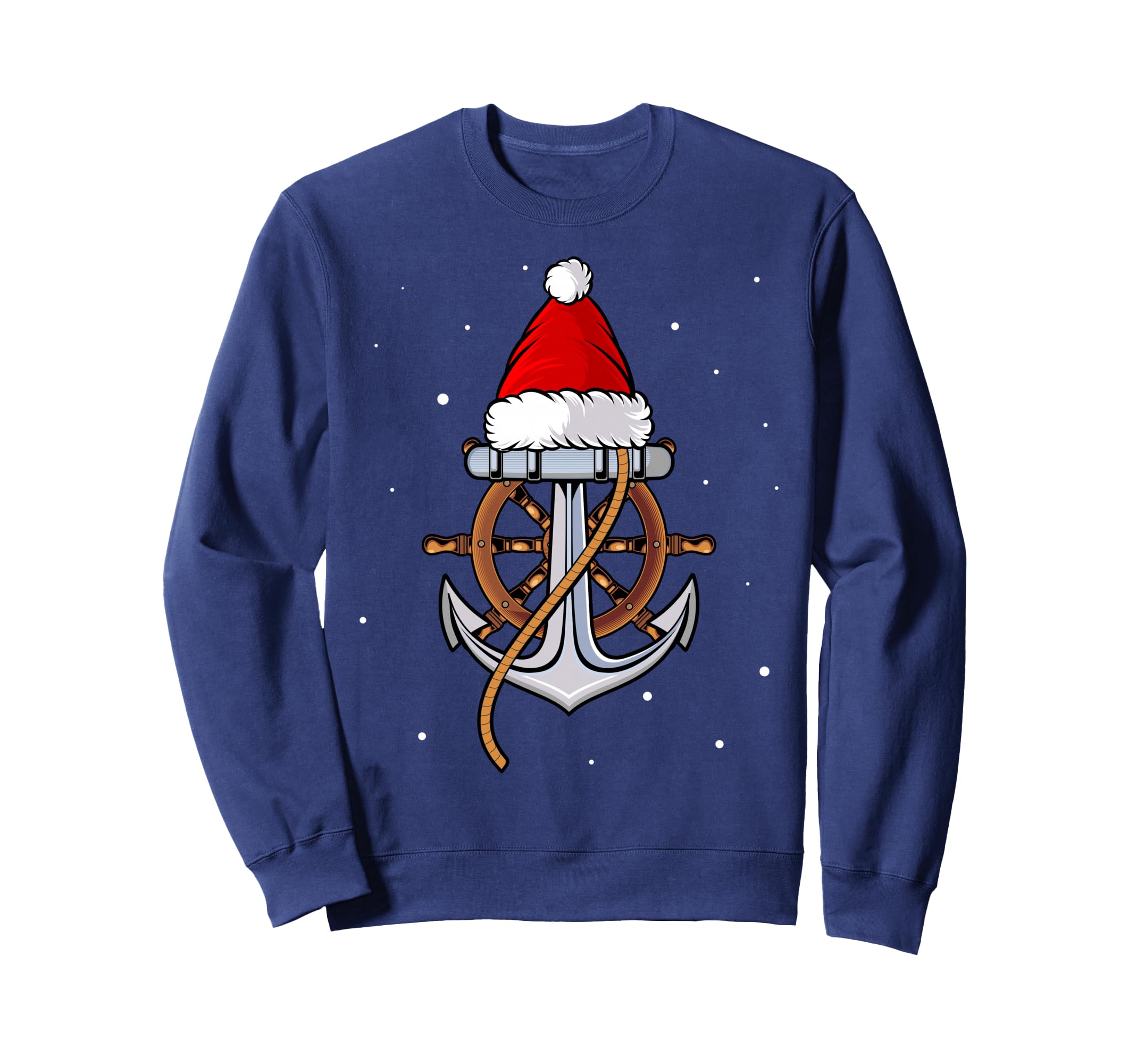Anchor Santa Hat Funny Boat Sailing Christmas Matching Sweatshirt