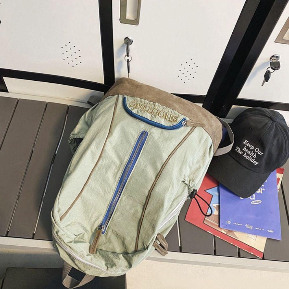 Polyester Trendy Ins Backpack Embroidery School Bags Casual Schoolbags Unisex