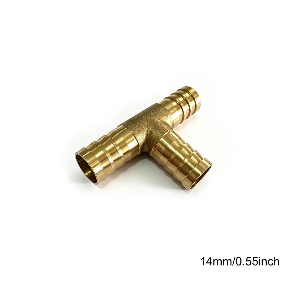 4/5/6/8/10/12/14/19mm Hose Barb Tail Tee 3 Ways Reudcing Brass Pipe Fitting Splitter Coupler Adapter Connector Water Gas Oil