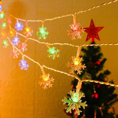 Christmas Snowflake Light 10 Feet 20 LED Battery Operated Snowflakes String Lights Winter Fairy Ligh