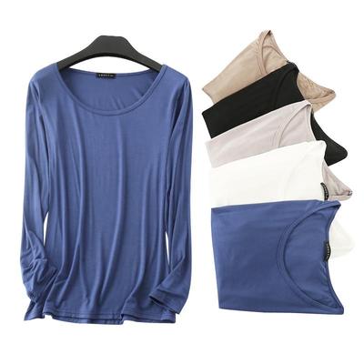Women's Modal Long Sleeve Top - Versatile Slim Fit for Spring & Autumn
