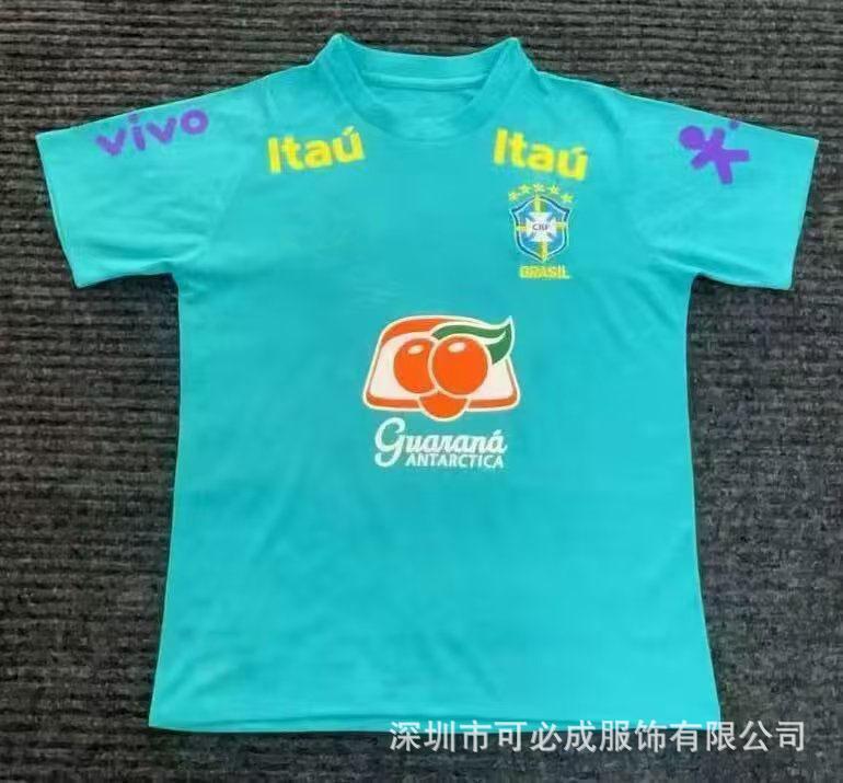 Großhandel und Einzelhandel Grenzüberschreitend Brasilien Nationalmannschaft Spezielles Gedenk-Kurzarm-Fußballtrikot Oberteil Kurzarm Fans
