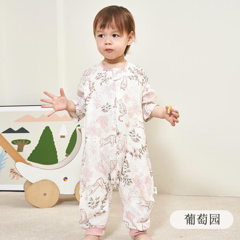 Bamboo Cotton Toddler Sleeping Bag Air Conditioned Room Split Leg Design Anti-Bacterial A-Class Safety