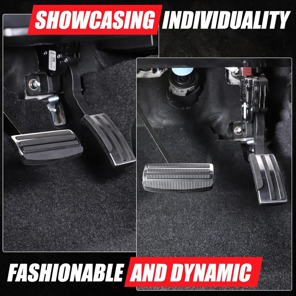 Gas Accelerator Pedal Covers Compatible with Nissan Frontier 2022-2024 Stainless Steel Throttle Brake Pedal Cover Anti-Slip No Drilling Brake Foot