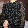 Women's Plus Size Printed Long-Sleeve T-shirt for Spring & Summer - Loose Slimming Fit for Middle-Aged & Elderly