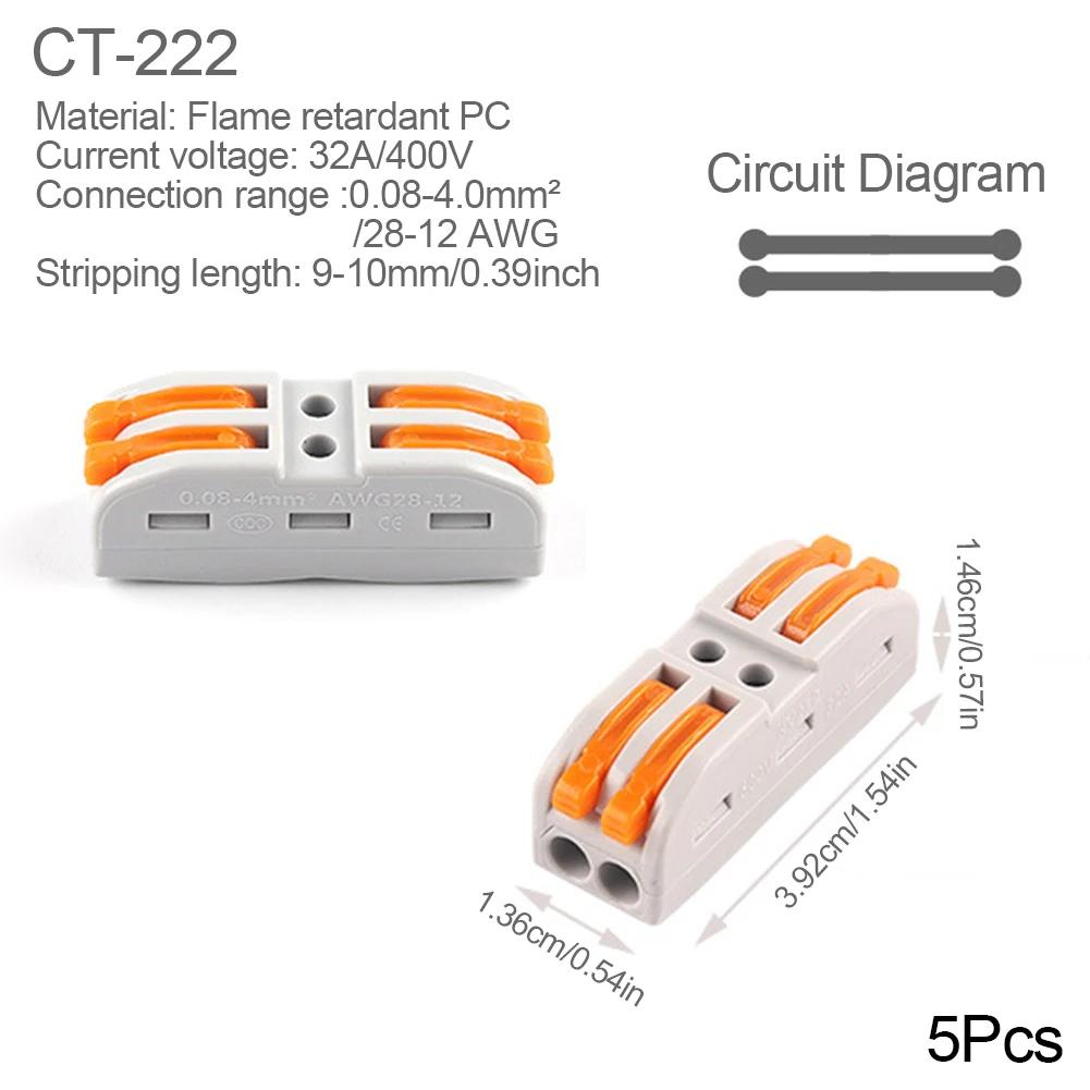 Mini Quick Wire Conductor Connector Universal Compact 2/3 Pin Splicing Push-inTerminal Block 1 in multiple out with fixing Hole