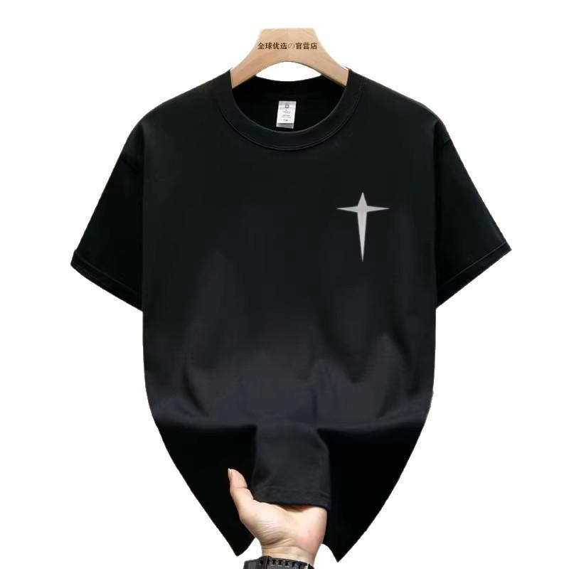 Short Sleeve Cotton Men'S Printed T-Shirt Trend Men'S And Women'S Versatile Crew Neck T-Shirt Men'S