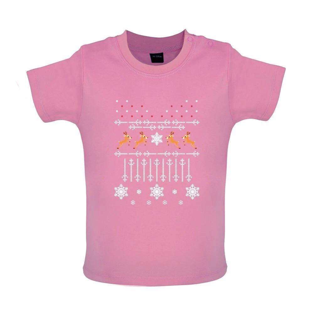 Christmas reindeer - Kids T-Shirt Tees Top - Christmas reindeer cute festive snow 160
