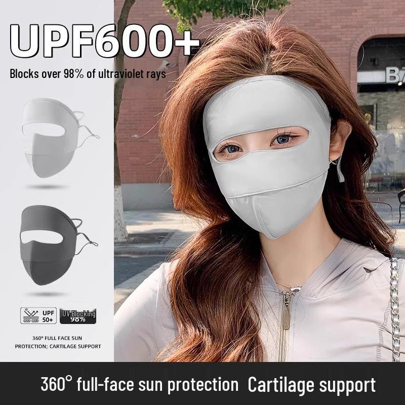 Ice Silk Breathable Full Face Sunscreen Mask - UV Protection for Summer