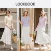 Xiangying A-Line Chiffon Pleated Midi Skirt