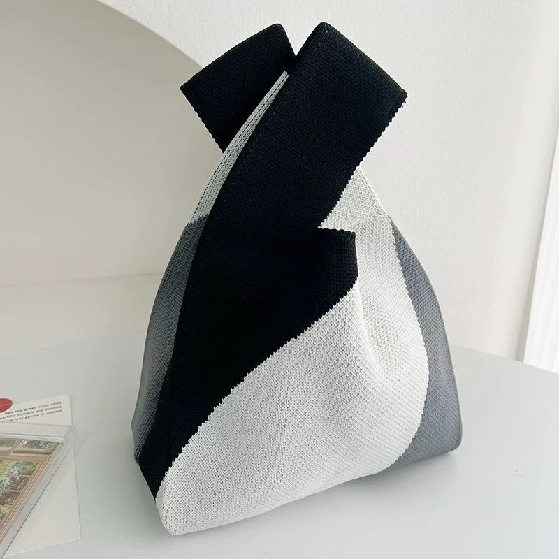 Square Rhombus Rhombus Stripe Geometric Knitted Gift Bag Handbag Handbag Handbag Tote Bag