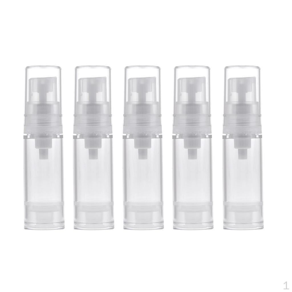 5x Portable Airless Vacuum Bottle Cosmetic 5ml Pump Dispenser Travel
