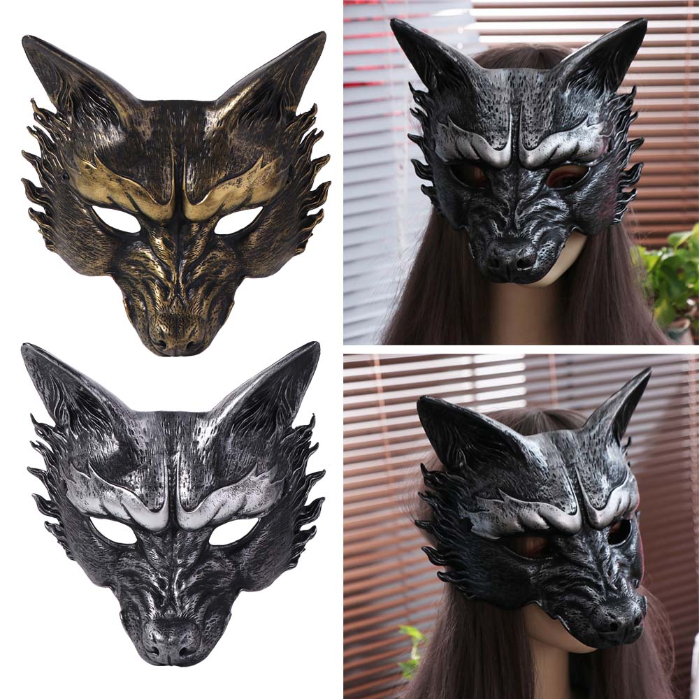 Wolf Masquerade Mask Animal Cosplay Mask Retro Halloween Mask  Men