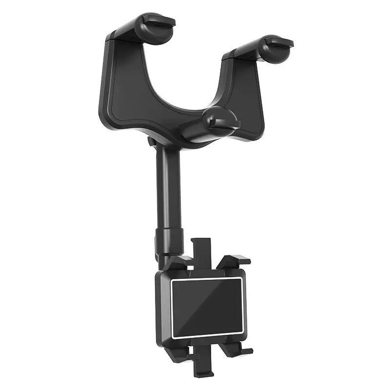 Universal 360° Rotating Rearview Mirror Phone Holder for Cars & Trucks чёрный