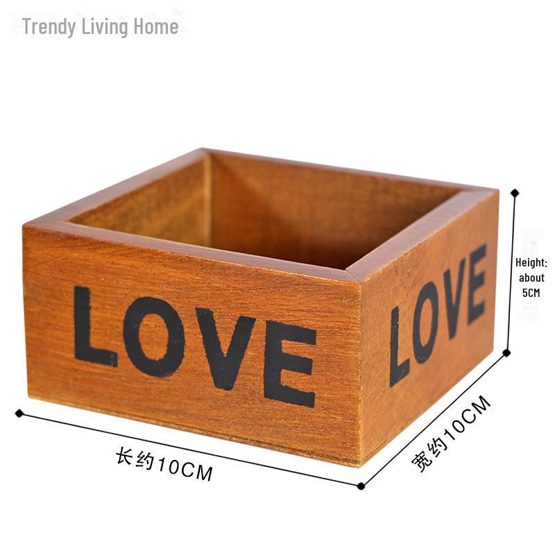 Retro Wooden Planter: Solid Wood Rectangular Balcony Pot with Bonsai Grid for Succulents and Flowers