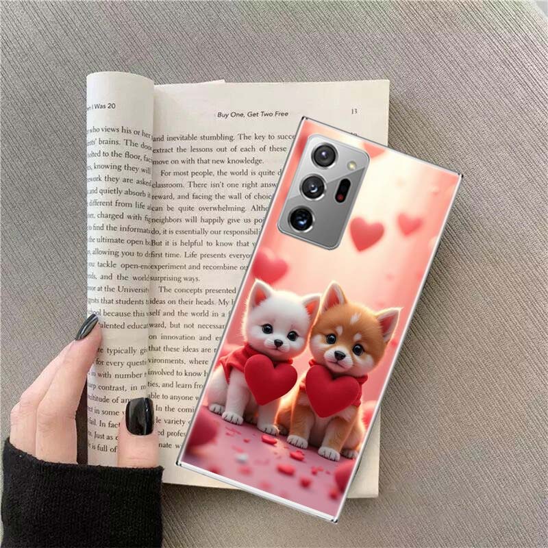 Lovely Puppy Heart Dogs Phone Case for Samsung A17 A37 A57 A54 A14 A24 A34 A07 A04S A02S A12 A22 A32 A52S A16 A26 A36 A56 A72 Ga