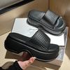 Thick-bottomed cool slippers women's summer outdoor beach non-slip heightening tide versatile one-word outer wear slippers