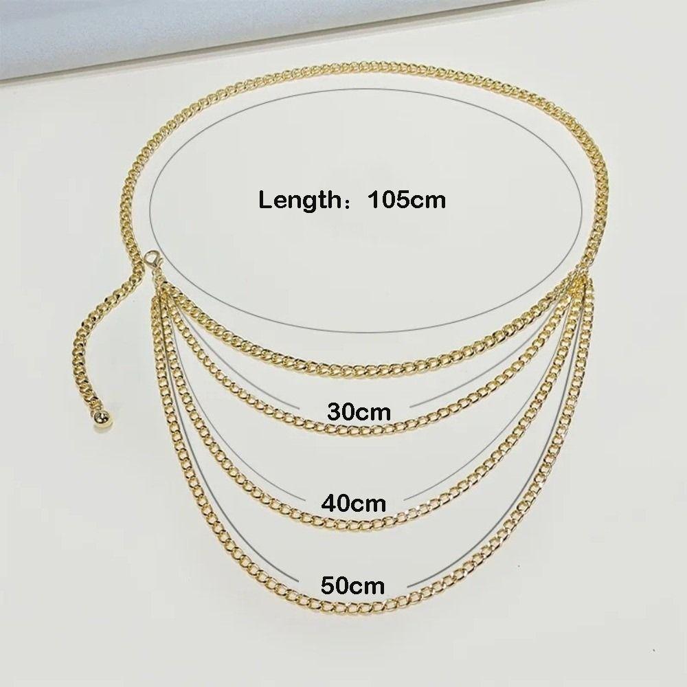 Multi layer Tassle Waist Chain Vintage Hip Hop Waist Chain Trendy Jeans Chain Belt  for Women