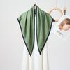 Summer Atmosphere Wearing Belt Waist Seal Twill Silk Simulation Silk Cool Triangle Scarf Cashew Print Women's Silk Scarf