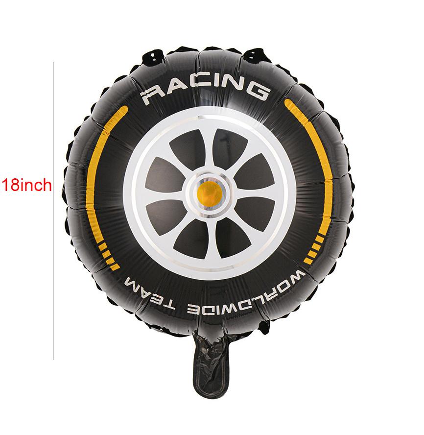 Birthday Party Racing Car Theme Balloon Decoration Race Car Tire Motorcycle Helmet Style Foil Balloon Boy Girl Celebration Decor