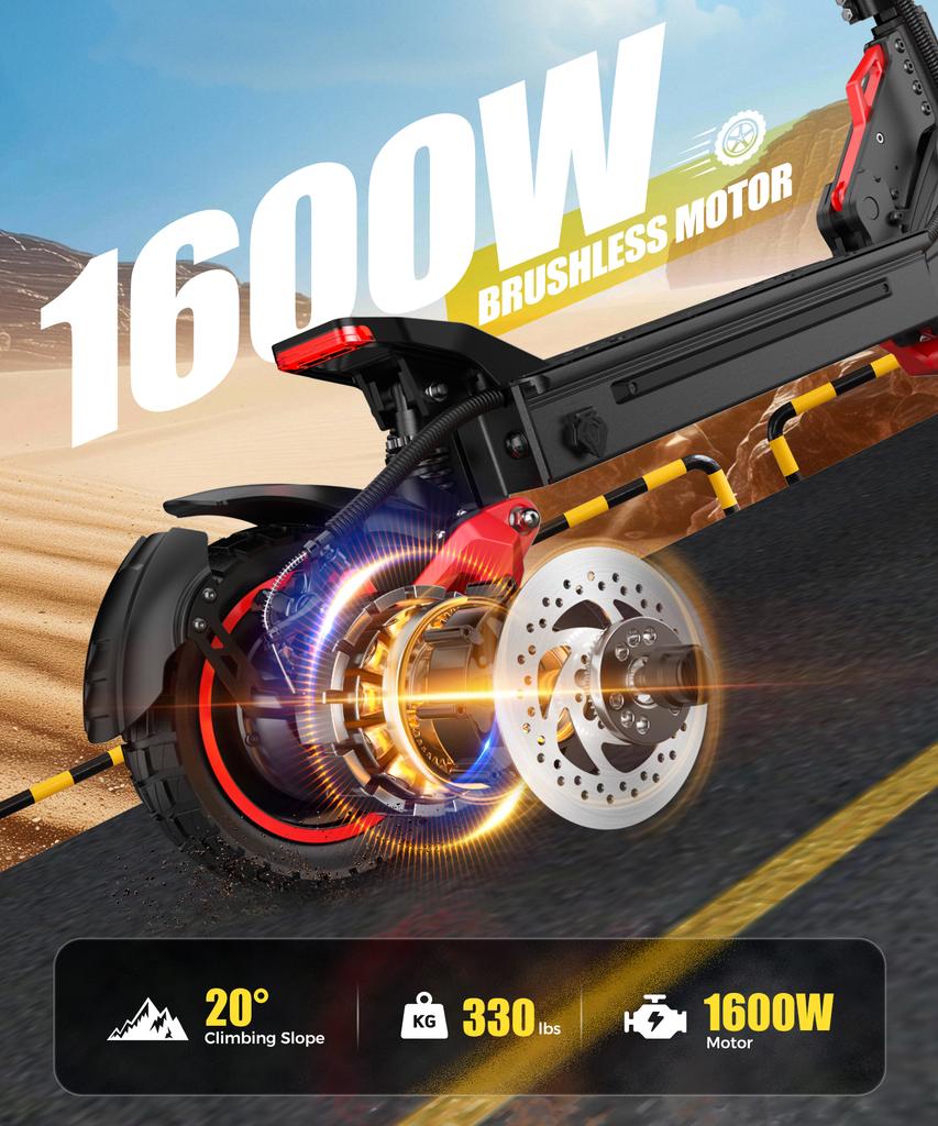 FREEBOY J15 MAX Adult E-Scooter 1600W48V18AH Folding E-Scooter 10 Fat Tire E-Mountain Scooter