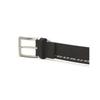 Daks Black One Check Line Strap Leather Billet Belt Dbbe3e201bk