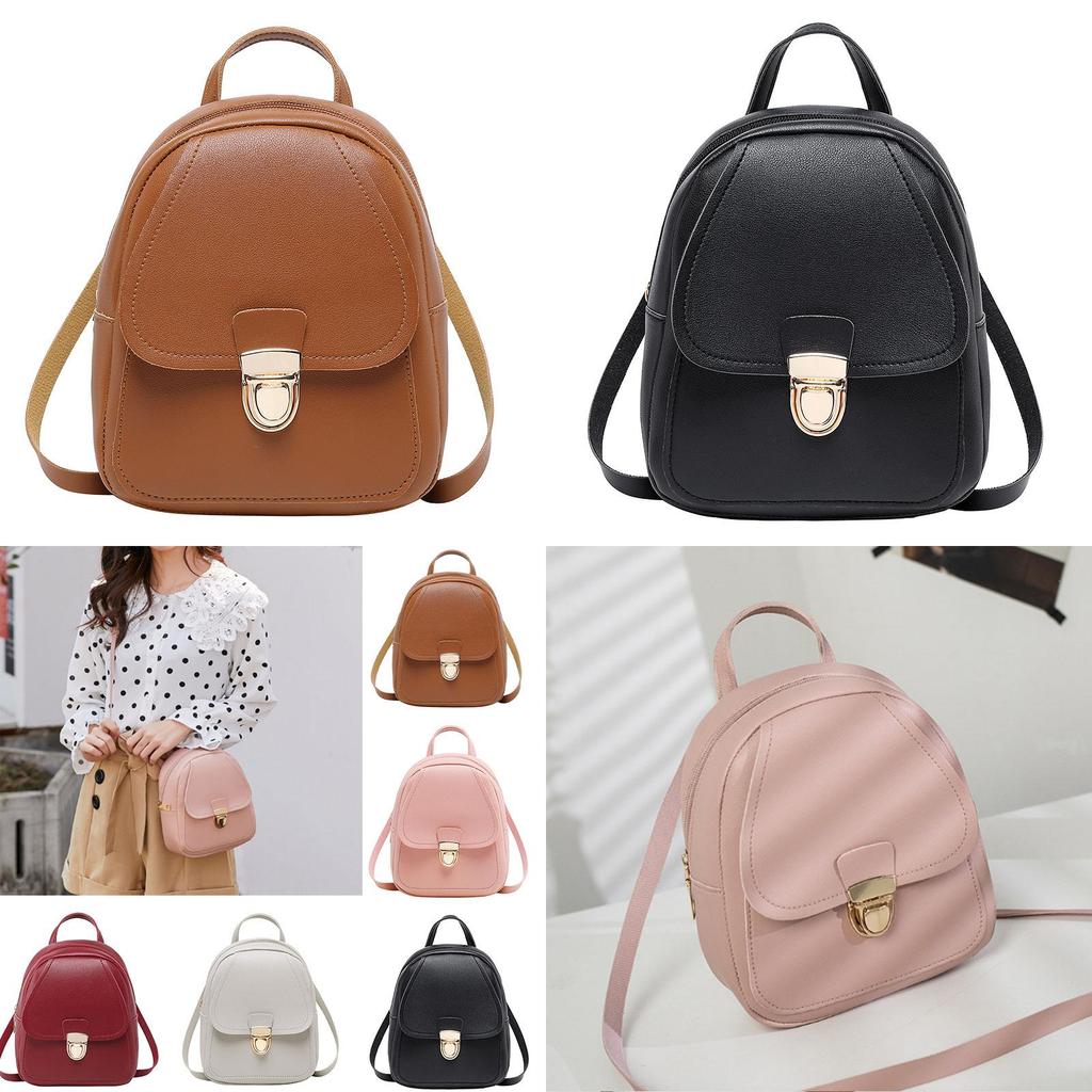 Mini Mochila Feminina Mochila de Couro PU Mochila Escolar Bolsa de Mão Bolsas de Ombro