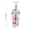 Reusable Drinking Cup Christmas Water Tumbler Double Walled Glitter Cup 450ml