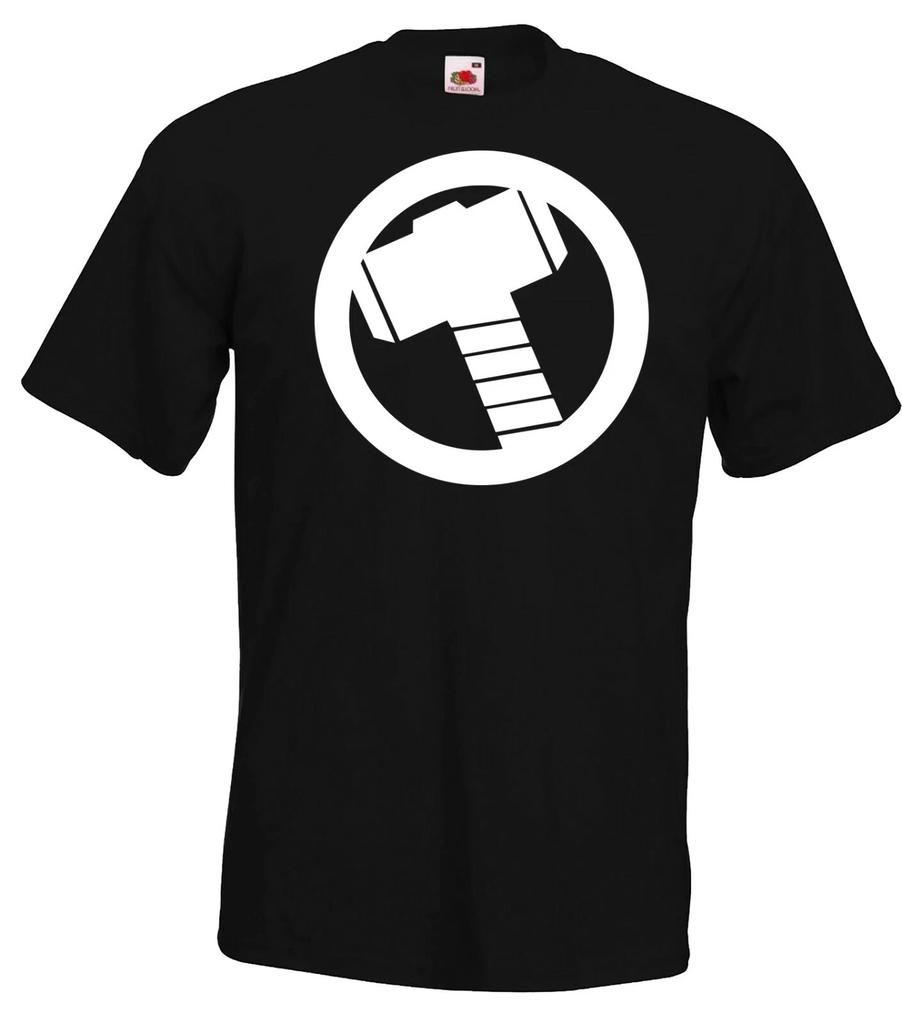 Youth Designz Thor Hammer Men's T-Shirt Logo Hulk Captain America Ironman Comic