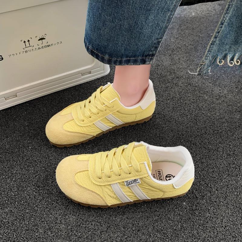

Women s autumn new flat-bottomed casual little white shoes soft-soled with skirts sports shoes 35 жёлтый