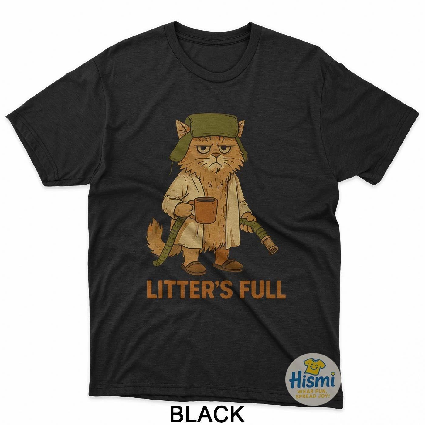 Litters Full Funny Cat Lovers Christmas Xmas T-Shirt L