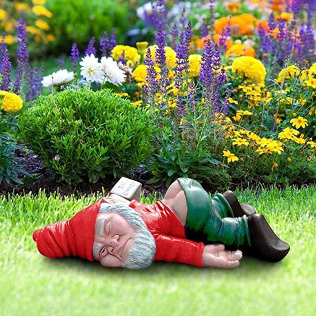 15 Cm Creative Funny Drunk Gnome Dwarf Statue Christmas Garden Dwarf Gnomes Statues Resin Decorations Christmas Table Ornament