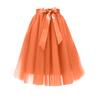 Women's Fashion Color Half Length Skirt Chiffon Skirt A -Layer Mesh Puff Skirt Evening Party Skirt Formal Ball Skirt