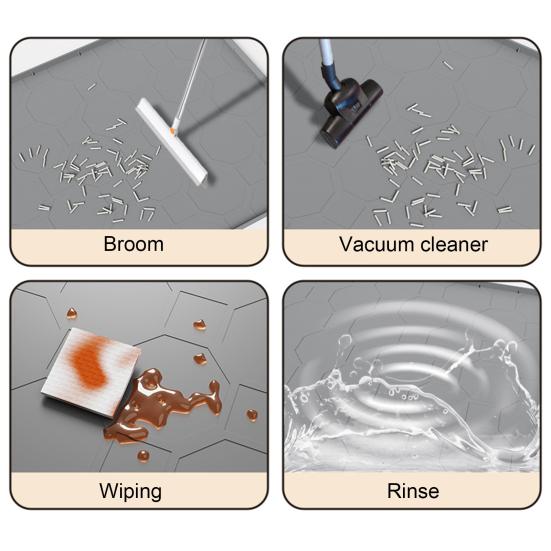 Katzenstreumatte mit erhöhten Rändern Rutschfest Wasserdicht Urinbeständig Leicht zu reinigen Streukontrolle Kätzchenstreu-Fangmatte Silikon-Bodenmatte Haustier