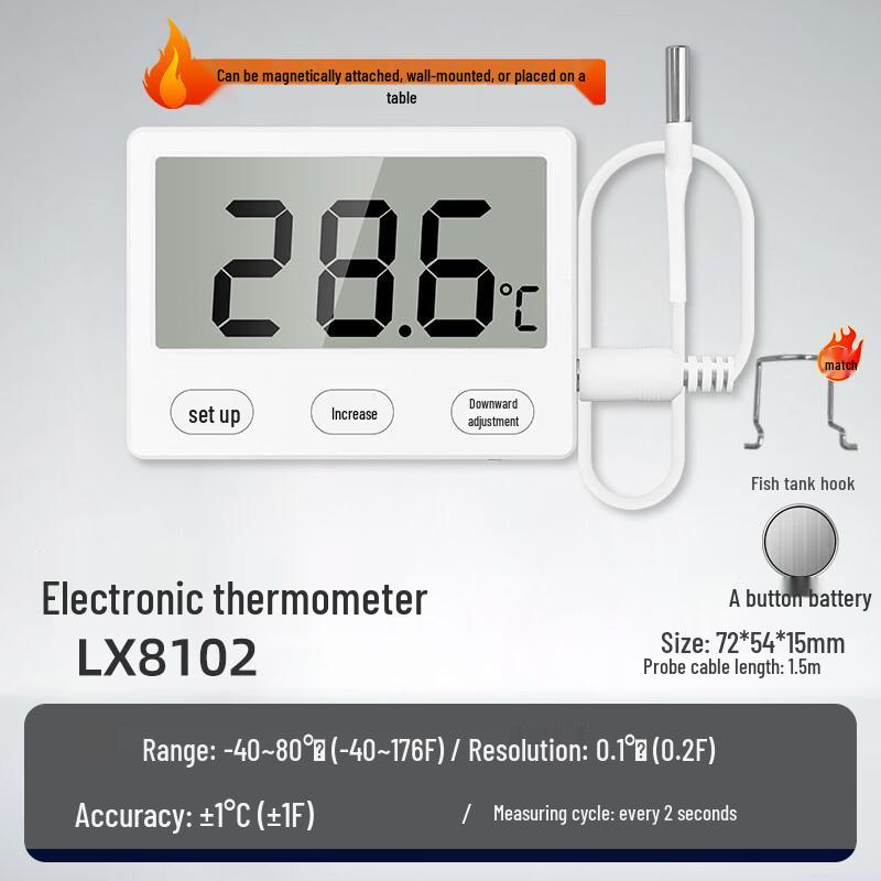 Rongce Digital Indoor Thermometer Hygrometer with Replaceable Probe