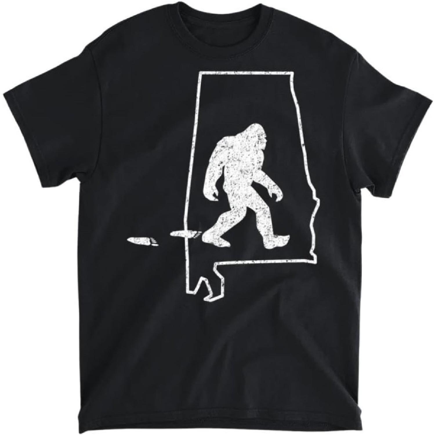 

Booger Monster Alabama Pride Vintage Bigfoot Hunter T Shirt, Long Sleeve Shirt, Sweatshirt, Hoodie Unisex Adult Size Made in Canada XXXXXL чорний