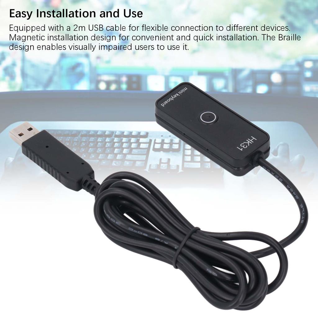 Custom USB Mini Keypad Programmable Macro Keyboard Raised Braille Design Magnetic Mounting HK31 1 Key Position