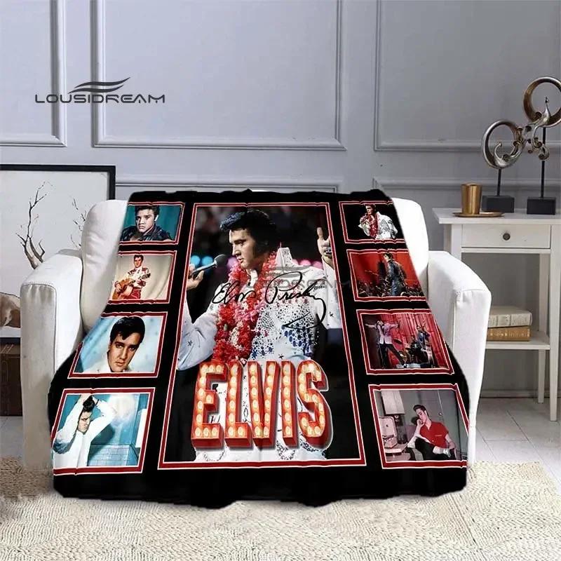 Elvis Throws Blanket 3D Printing Rock Singer Sofa Blanket Adults and Children Bedroom Living Room Decoration Blanket for Bed