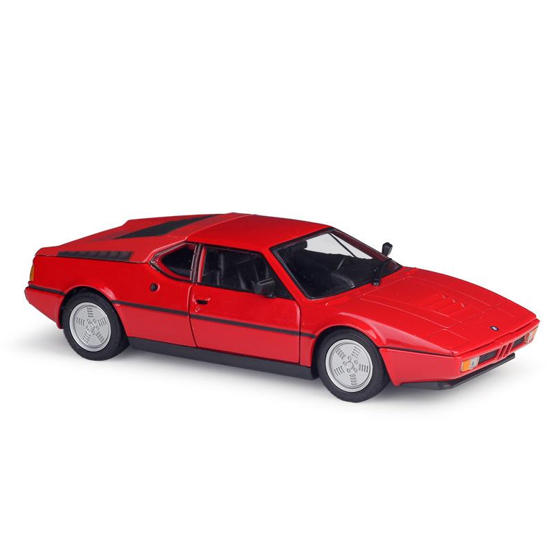 

WELLY 1/24 BMW M1 Alloy Classic Sports Car Model Diecast Metal Racing Car Vehicle Model High Simulation Collection Kids Toy Gift червоний