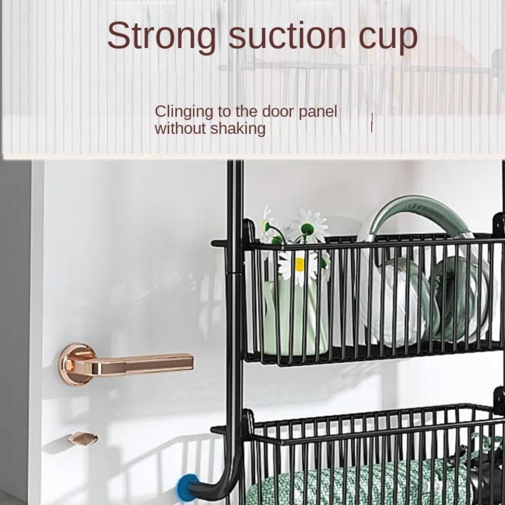 Rust-Proof Over Door Storage Rack 4 Layers Storage Basket Rear Door Hook Shelf  Wardrobe Storage