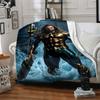 1 manta de franela suave, cálida y acogedora de Aquaman con tridente para sofá, cama, oficina y viajes, versátil, regalo para todas las estaciones, regalo de Navidad