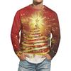 Men's Christmas Printed Imitation Cotton Long-sleeved Shirt