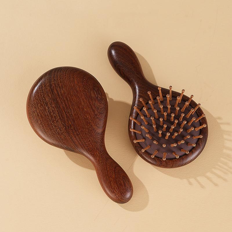 Mini Golden Sandalwood Air Bag Comb Air Cushion Anti Static Massage Wood Comb Curly Hair Comb Brush Hair Curly Hair one size