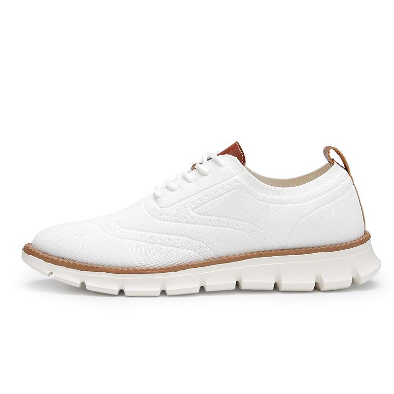 

New British style men s shoes trendy shoes sports men s casual flying line Brock shoes men s board shoes fashion versatile breathable 40 білий