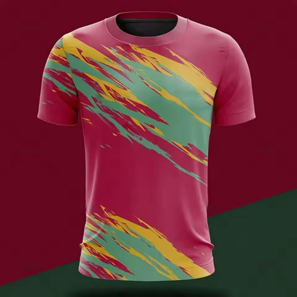 Men's T-Shirts Crew Neck Short Sleeve Colourful Print Tennis Series Sportswear T-Shirt Gym Tops Short Sleeved O-Neck Tshirts