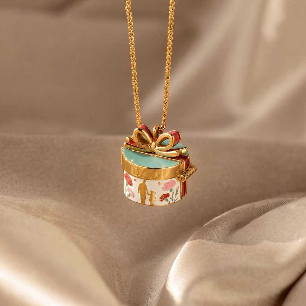 Copper Bow Tie Necklace With Open Box Design And Artistic Finish For Daily Wear