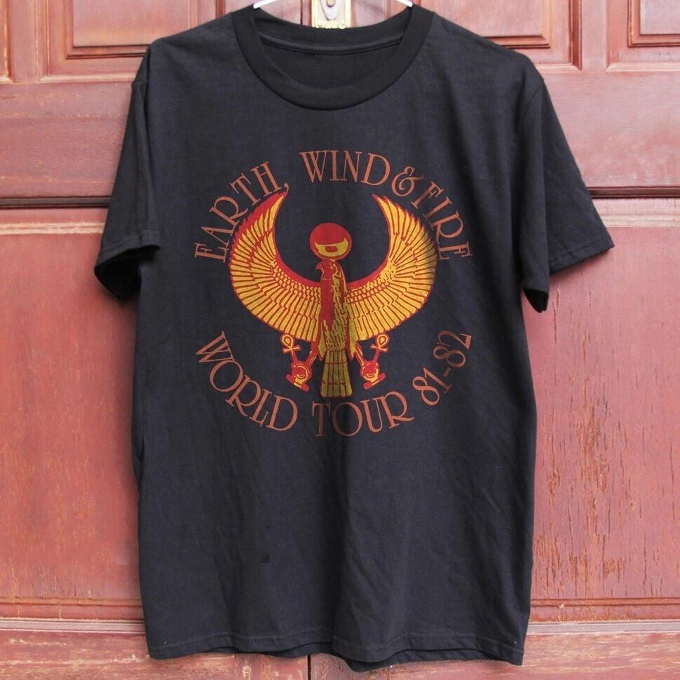 EARTH WIND and FIRE 8182 Retro Unisex Black Tshirt FN862 Unisex T-Shirt XXL