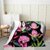 Feelyou Sunflower All Season Bed Blanket Queen x Blossom Flower Flannel Fleece Throw Blanket for Sofa Couch Nature Theme Black F